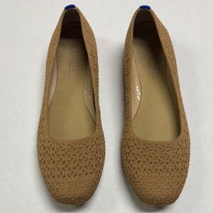Rothy’s Max Square Wren Crochet Women’s Flats Tan Size 10